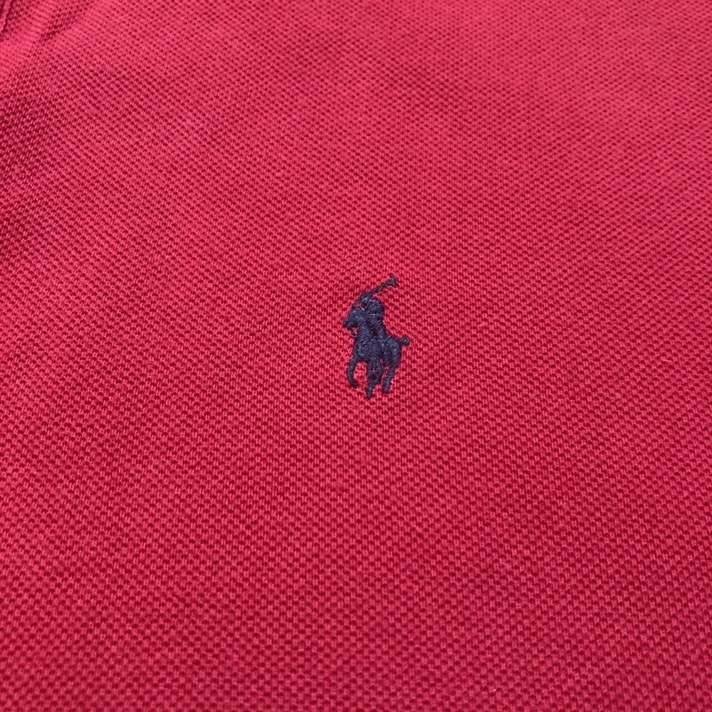 Polo Ralph Lauren Polo Shirt Red Size M Pony 100% Cotton Preppy Men's Vintage
